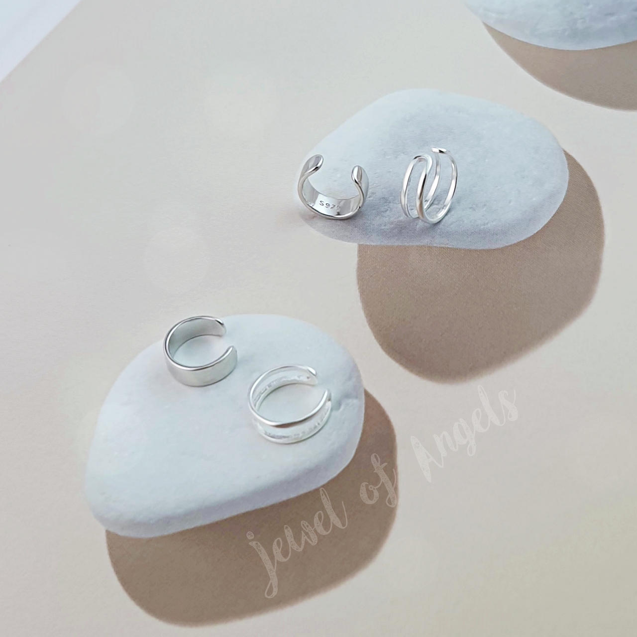ต่างหูหนีบ Ear Cuff รุ่น Force เงินแท้S925 ต่างหูคลิปหนีบแฉก 2แบบ สีเงิน Silver925