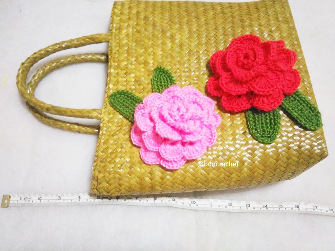 กระเป๋ากระจูดสาน ขนาด 11*5*10 นิ้ว basket weave bags น้ำตาล 11*5*10