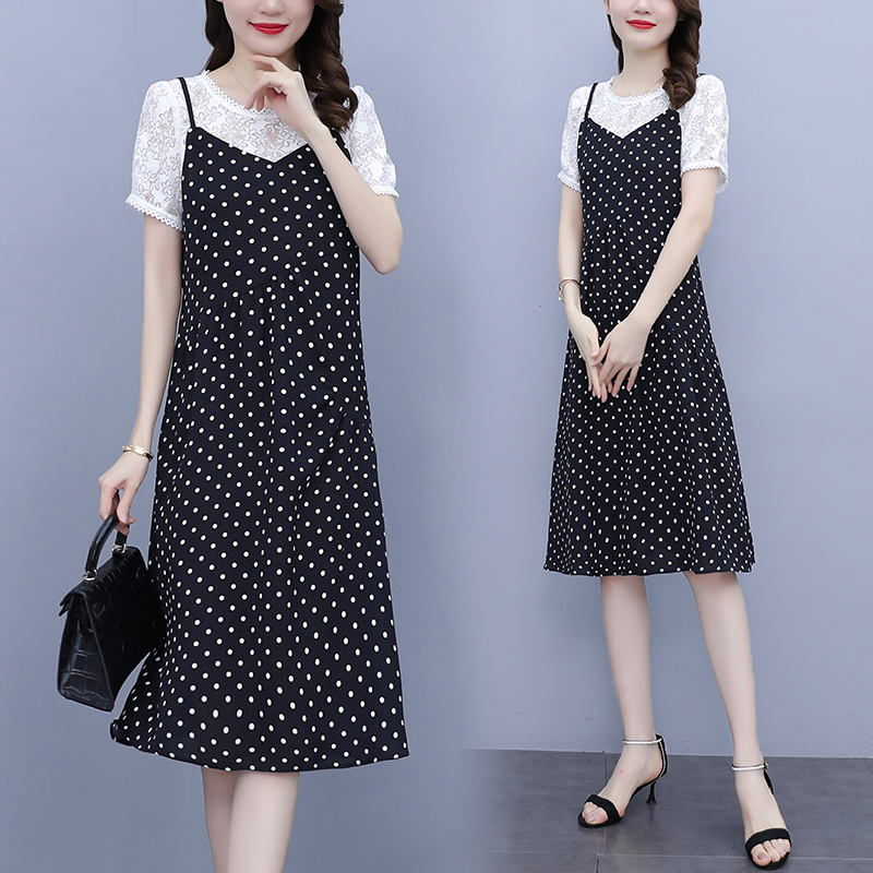 เดรสแขนสั้น มีไซส์ L-4XLอก 38-47 นิ้ว ใส่ได้ทั้งสาวหุ่นดีน่ารักจนถึงสาวอวบพลัสไซส์