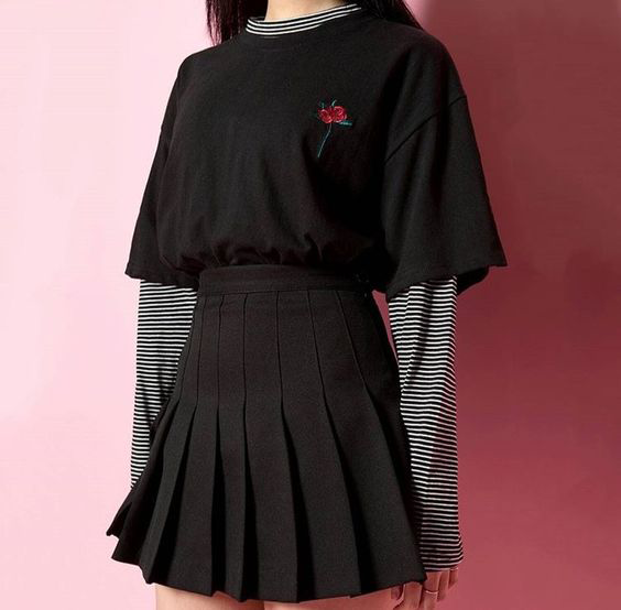 กระโปรงสั้นทรงเทนนิส ผ้าฮานาโกะ