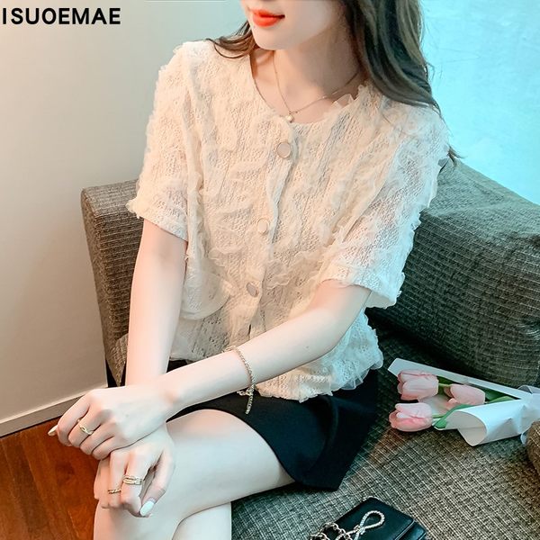 เสื้อลูกไม้ แขนสั้น