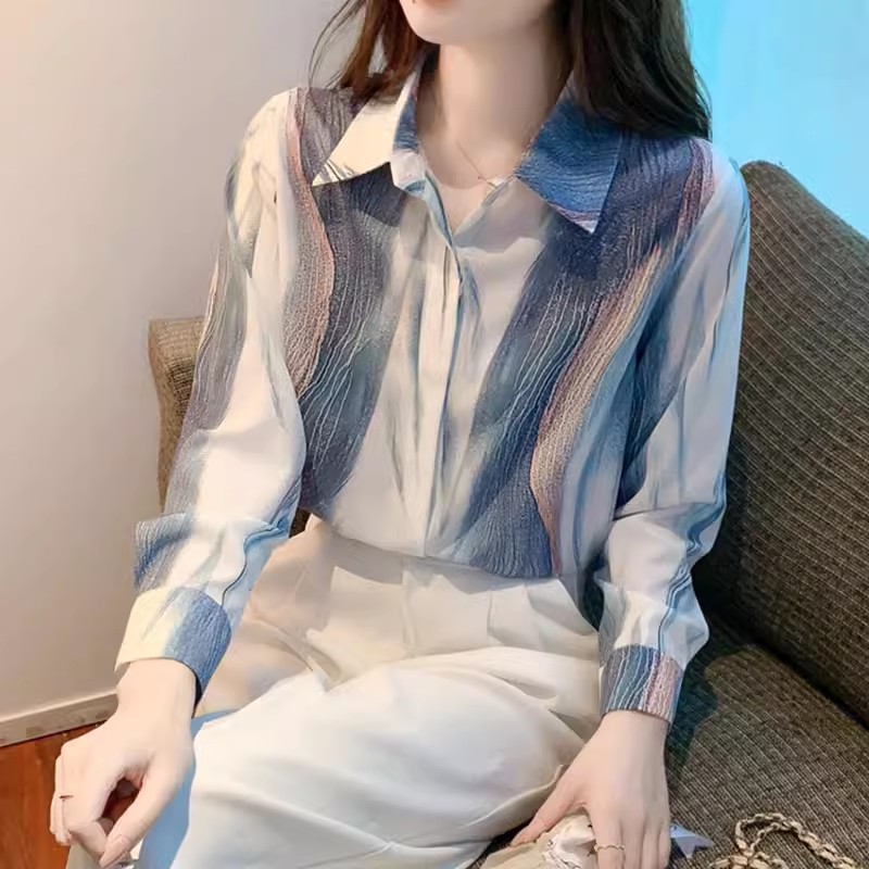 เสื้อเชิ้ตผู้หญิงแขนยาว เสื้อเชิ้ตผู้หญิงใส่ทํางาน 390 บาทต่อชิ้น ฟรีค่าจัดส่ง