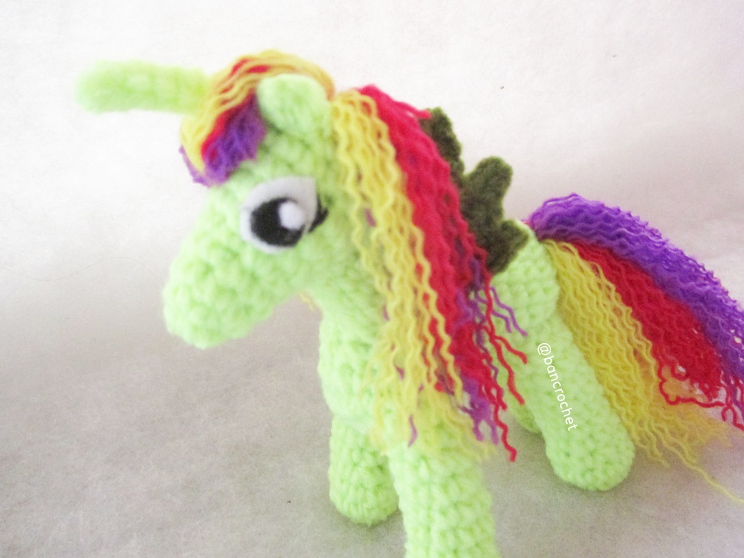ม้าโพนี่ถัก pony amigurumi crochet ้เขียว