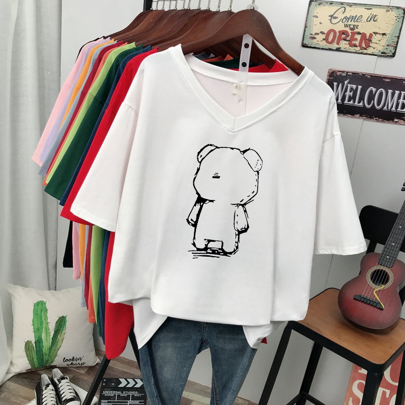 เสื้อยืดคอตตอน สกรีนลายน่ารัก มีหลากหลายสี ส่งฟรีทั่วไทย BY JIMIAO