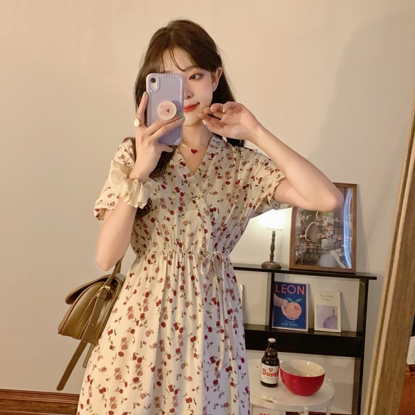 เดรสคนอ้วน เดรสสาวอวบ ชุดเดรสคนอ้วนวัยรุ่นแขนสั้น BY PLUS SIZE Girl
