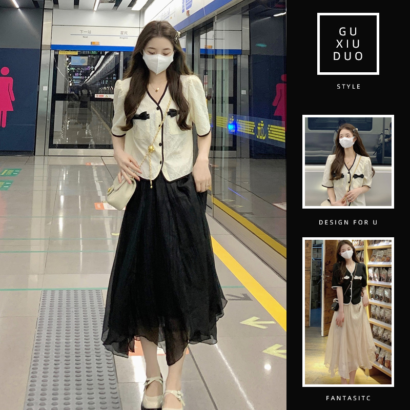 เดรสแขนสั้นมีไซส์L-4XLอก38-47นิ้ว