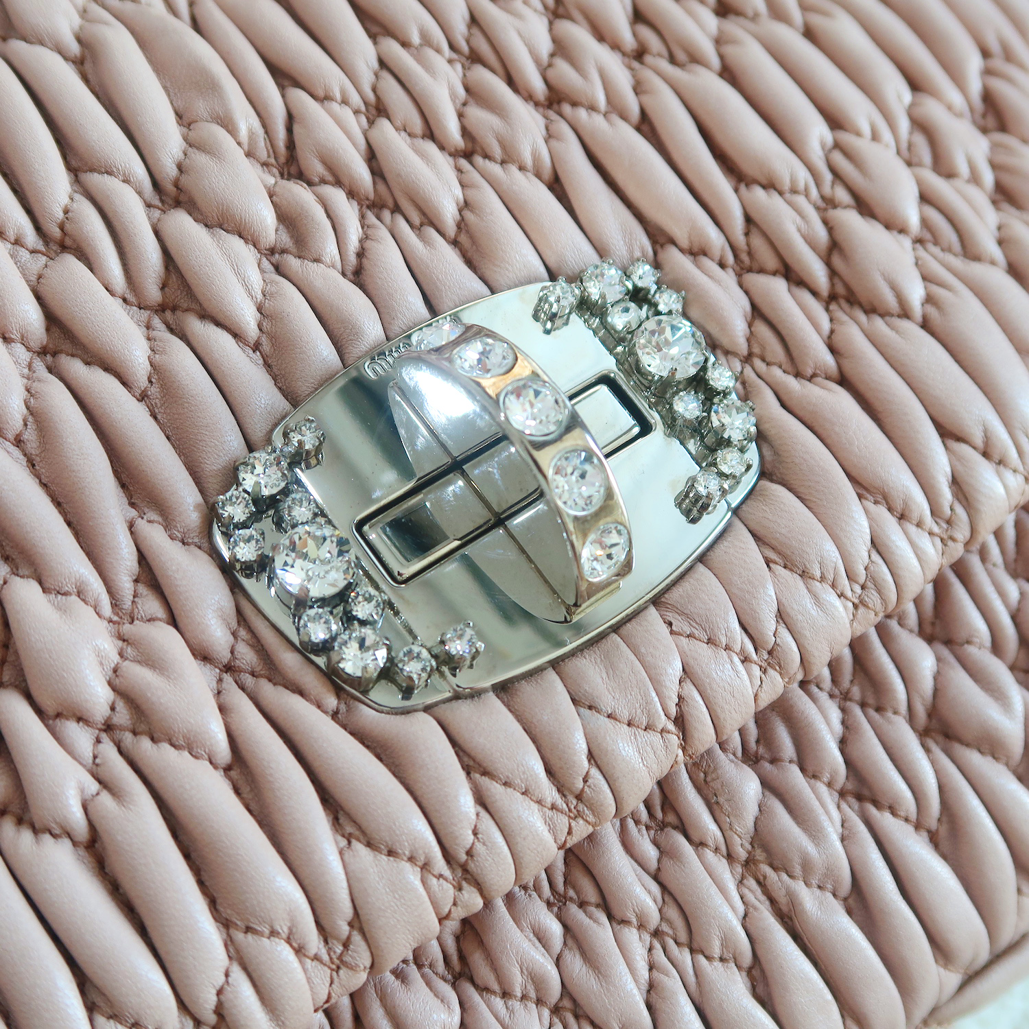 Miu Miu Cameo Matelasse Large Crystal Clutch