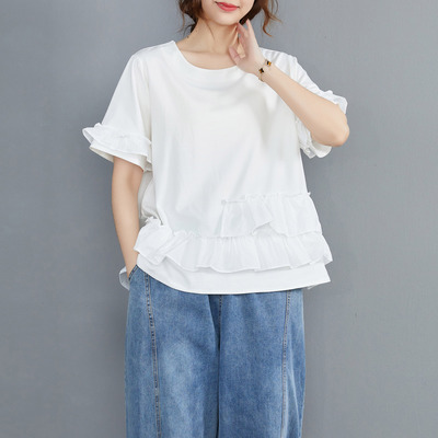 เสื้อผ้าฝ้ายสไตล์วินเทจ Meimei plus size