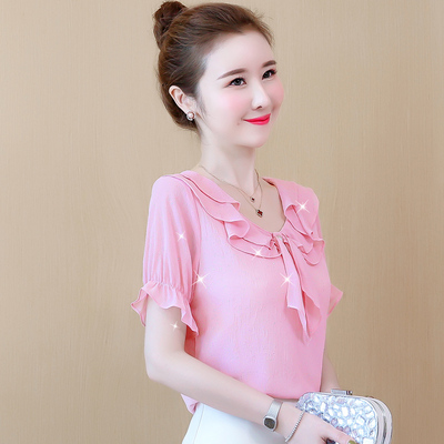 เสื้อเชิ้ตผู้หญิง เสื้อชีฟองสวยๆ เสื้อชีฟองลายดอก