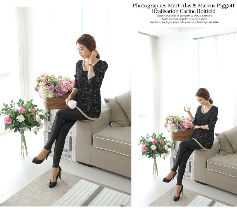 Legging เลกกิ้งหนัง ยืดได้เยอะ เนื้อเบาใส่สบาย พร้อมส่ง black
