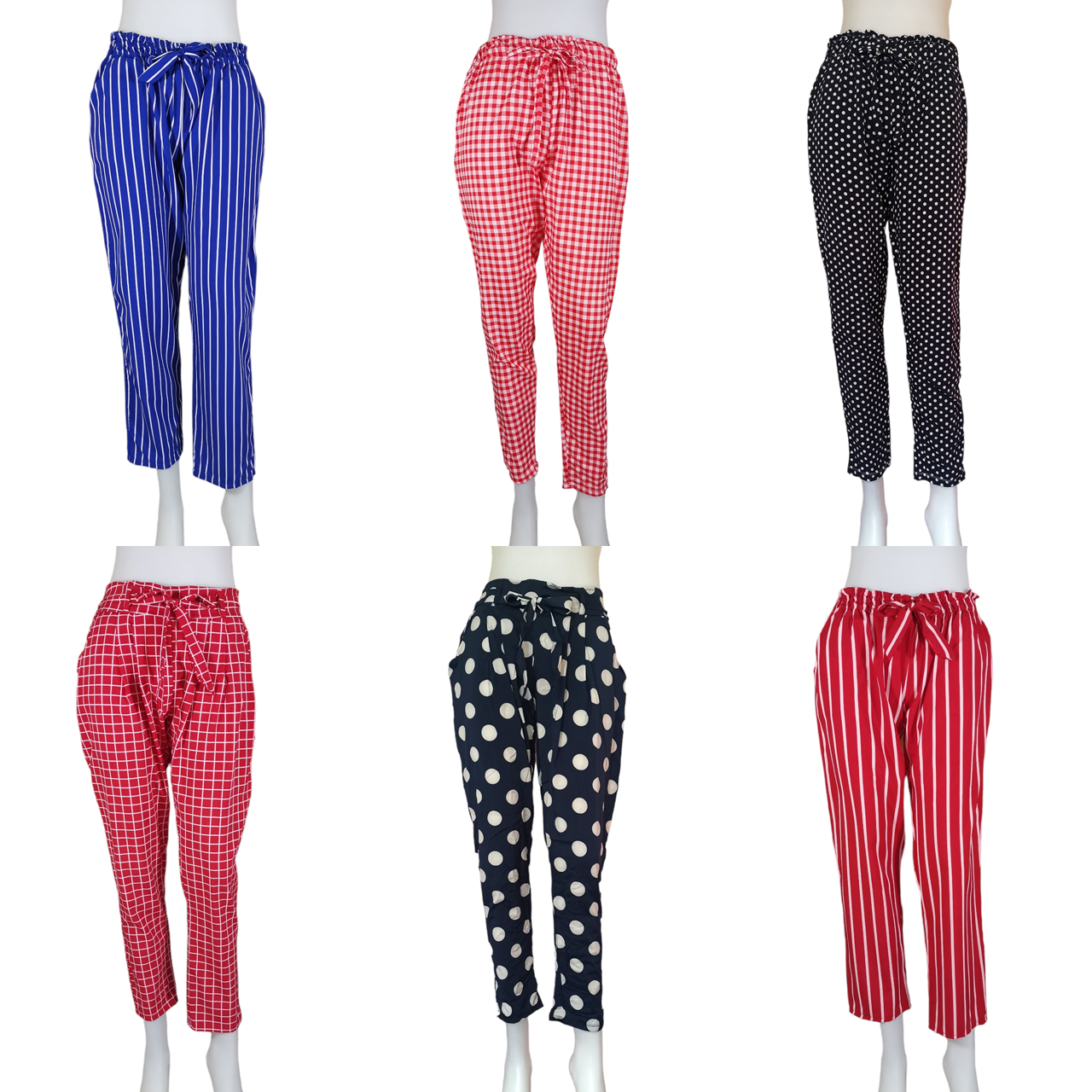 Trousers362 กางเกงขายาวผ้าไหมอิตาลีเอวยืด 26-38 นิ้ว ผ้านุ่มใส่สบาย มีหลายสีหลายลายให้เลือก
