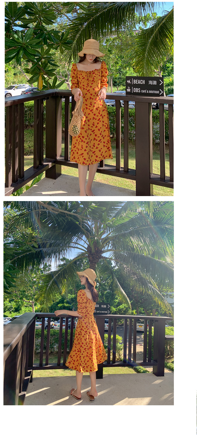 Dress4659 เดรสยาวลายดอกกุหลาบพื้นสีเหลือง แขนยาวสี่ส่วน ช่วงอกแต่งระบายเล็กๆ เพิ่มความน่ารัก ซิปหลังใส่ง่าย มีซับใน ผ้าชีฟองเนื้อดีนุ่มใส่สบาย ทรงนี้ดูดีใส่สวยได้ทุกโอกาส