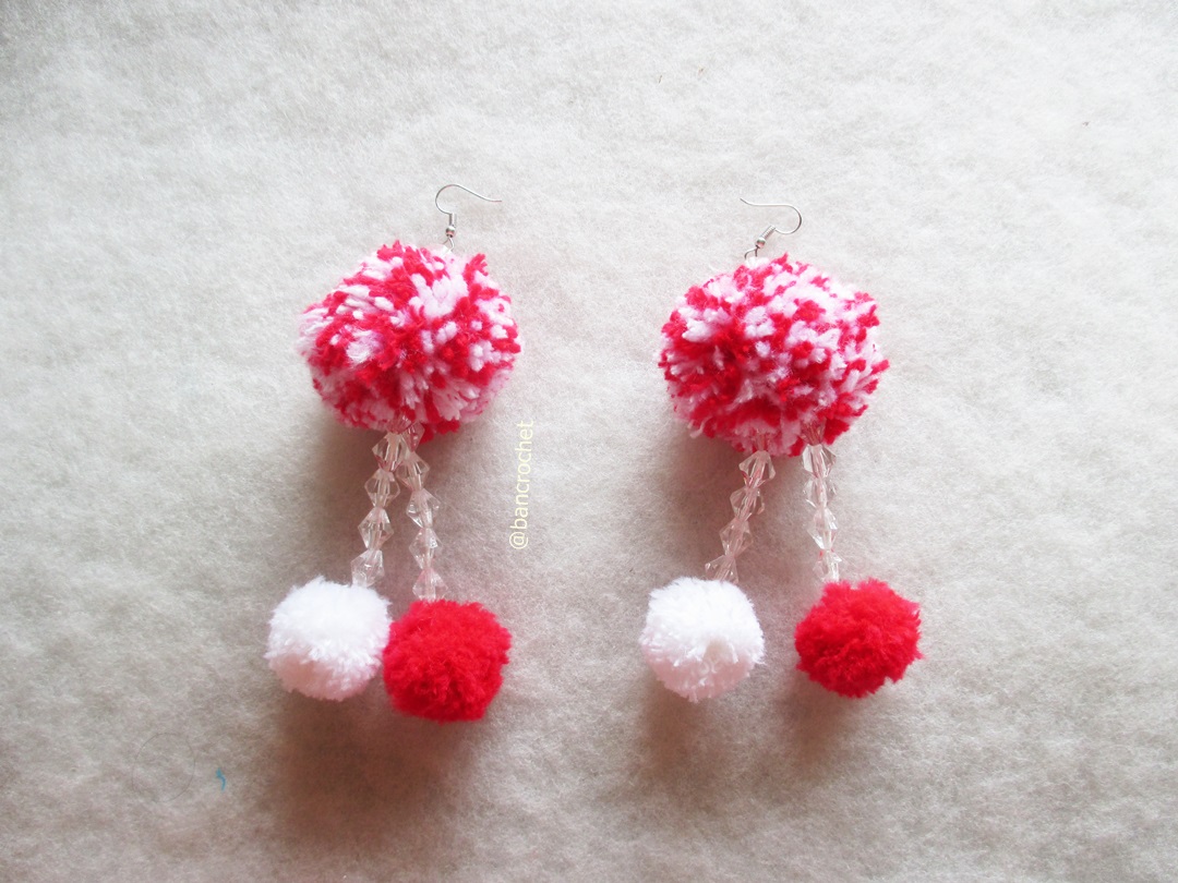 ต่างหูถักโครเชต์ crochet earrings หลากสี 5 นิ้ว