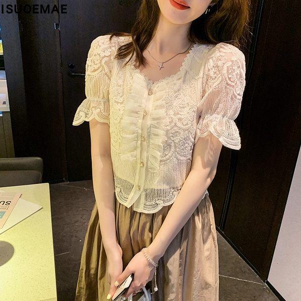 เสื้อลูกไม้ แขนสั้น