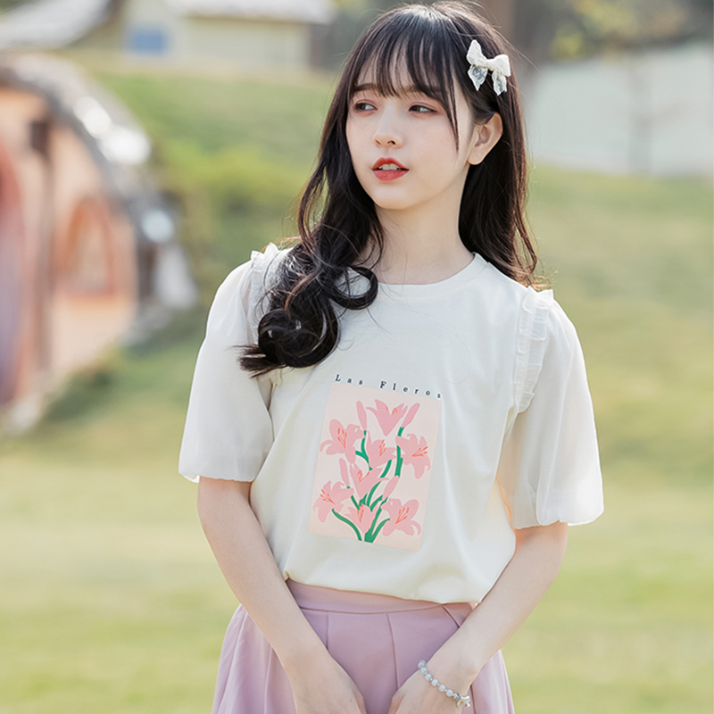 เสื้อผ้าวัยรุ่นเกาหลี เสื้อยืดวัยรุ่นผู้หญิง มีขนาด S M L XL