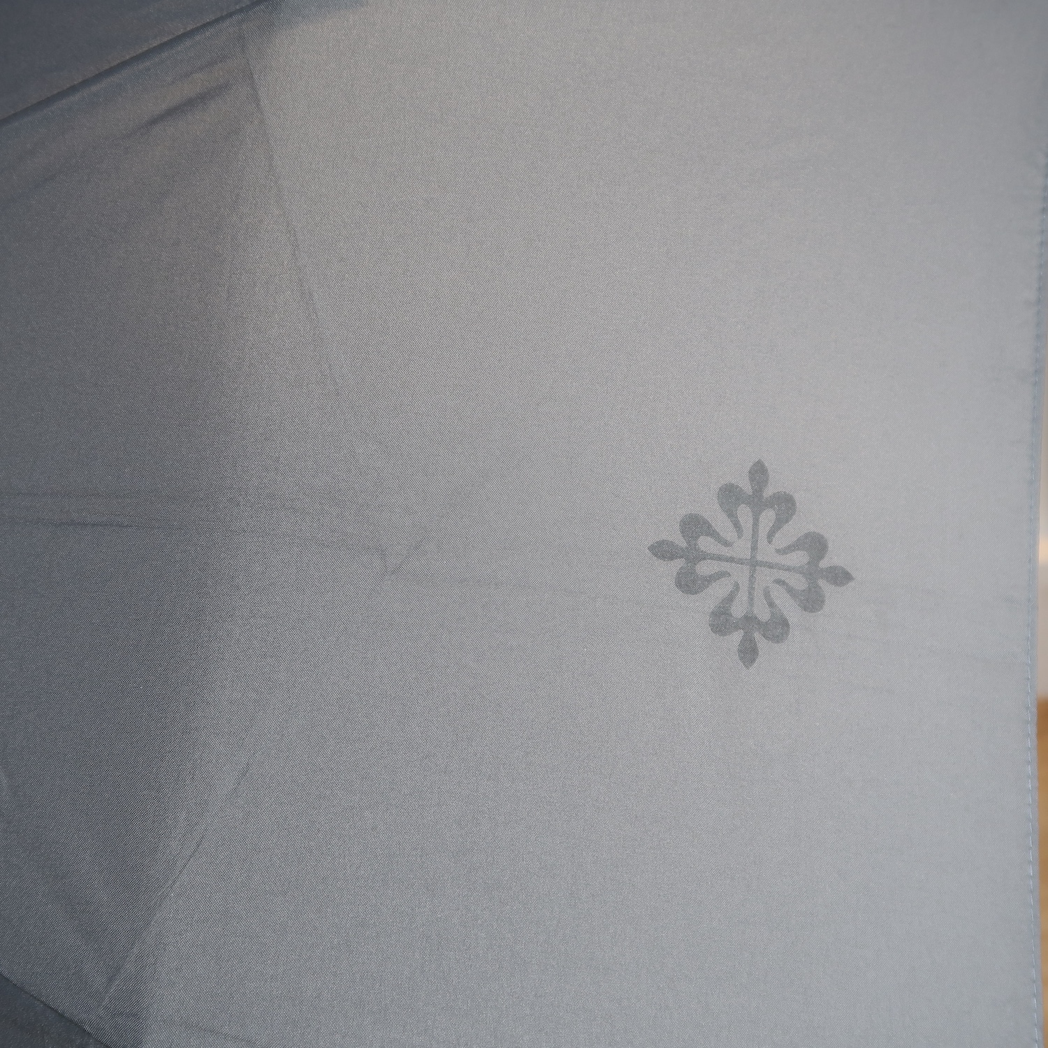 Patek Phillipe Grey Synthetic Fabric Wooden Handle Folding Umbrella