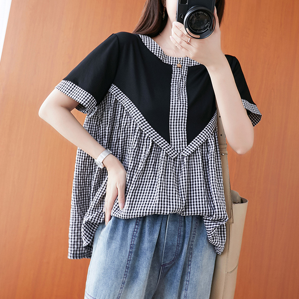 เสื้อผ้าฝ้าย เสื้อผ้าลินิน สไตล์ฤดูร้อน BY Lian Zhi Cotton and linen art สไตล์VINTAGE มีขนาดไซส์อกประมาณ 35-40 นิ้ว