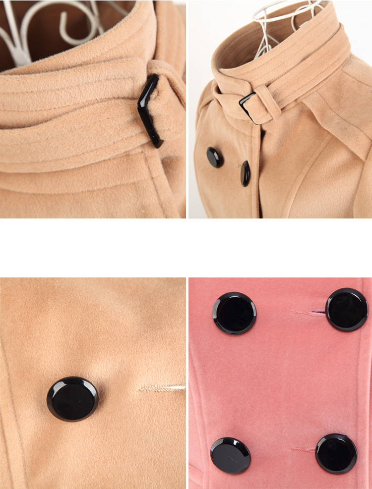 เสื้อโค้ท ตัวสั้นเข้ารูปทรงสวย กระดุม 2 แถว สไตล์เกาหลี ผ้านิ่มมาก พร้อมส่ง CAMEL