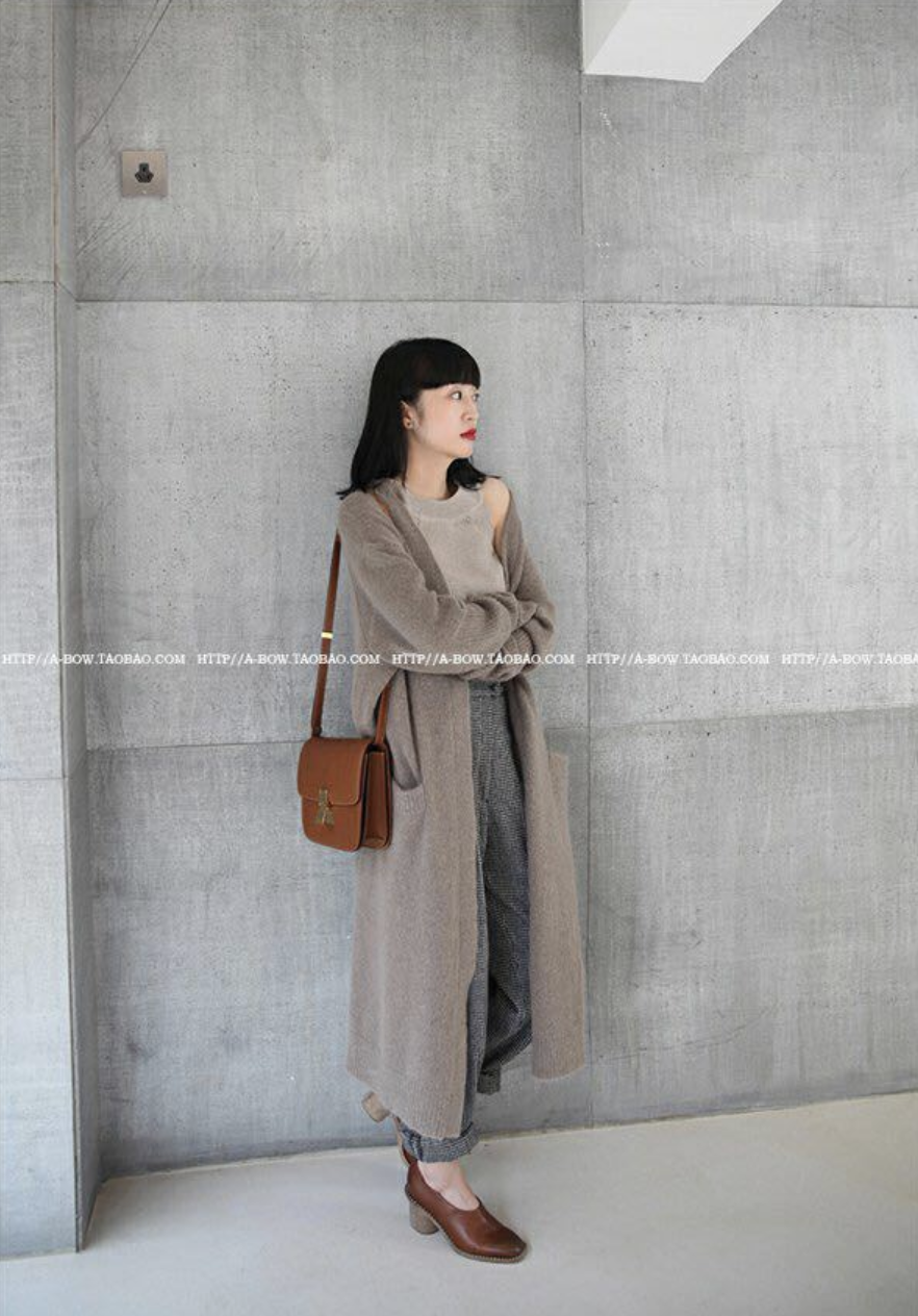 เสื้อคลุมกันหนาว ไหมพรม พร้อมส่ง แบบเก๋ ใส่ได้ทุกโอกาส น้ำตาลเบจ freesize