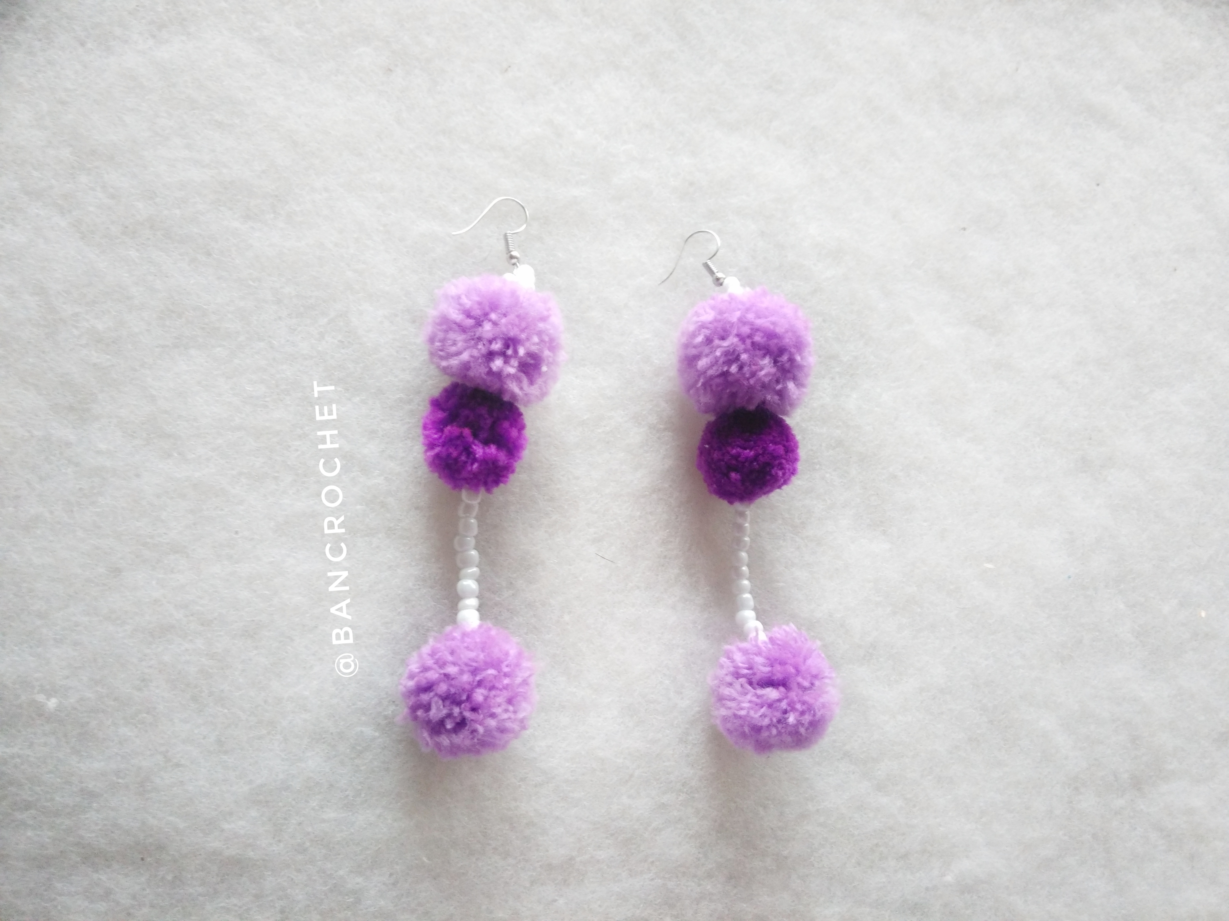 ต่างหูถักโครเชต์ crochet earrings หลากสี 5 นิ้ว