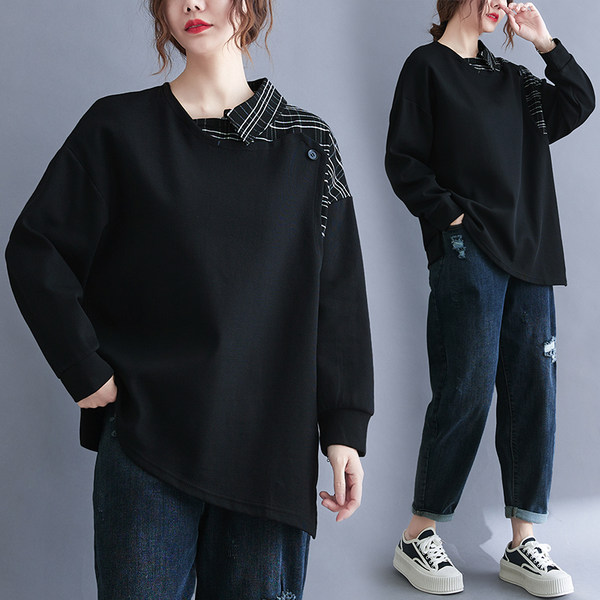 เสื้อลินินคนอ้วน เสื้อทีเชิ้ตคนอ้วนผู้หญิง เสื้อทีเชิ้ตตัวใหญ่ By Literary Plus size