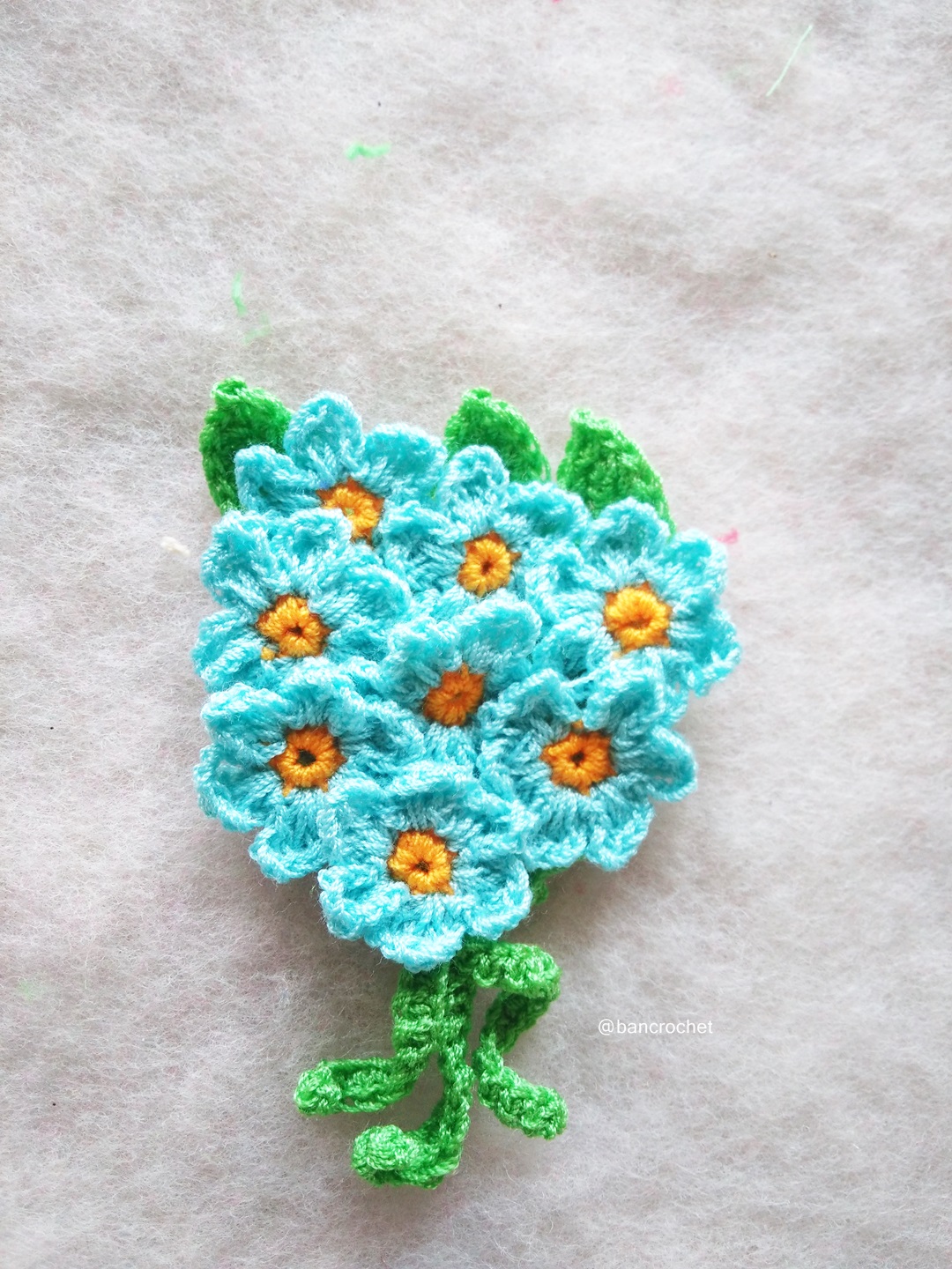 เฉพาะราคาส่ง ช่อดอกไม้จิ๋วถักโครเชต์ Mini flower bouquet crochet (only wholesale) สำเนา หลากสี 5 นิ้ว