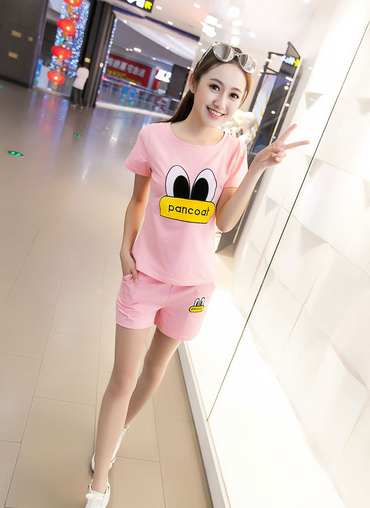 Set_bp1452 ชุดเซ็ท 2 ชิ้น(เสื้อ+กางเกง) เสื้อคอกลมแขนสั้นสกรีนลายด้านหน้า+กางเกงขาสั้นเอวยืดกระเป๋าข้าง ผ้าโพลีเอสเตอร์เนื้อนุ่มยืดขยายได้เยอะ **พร้อมส่งสีแดงสีเดียวค่ะ