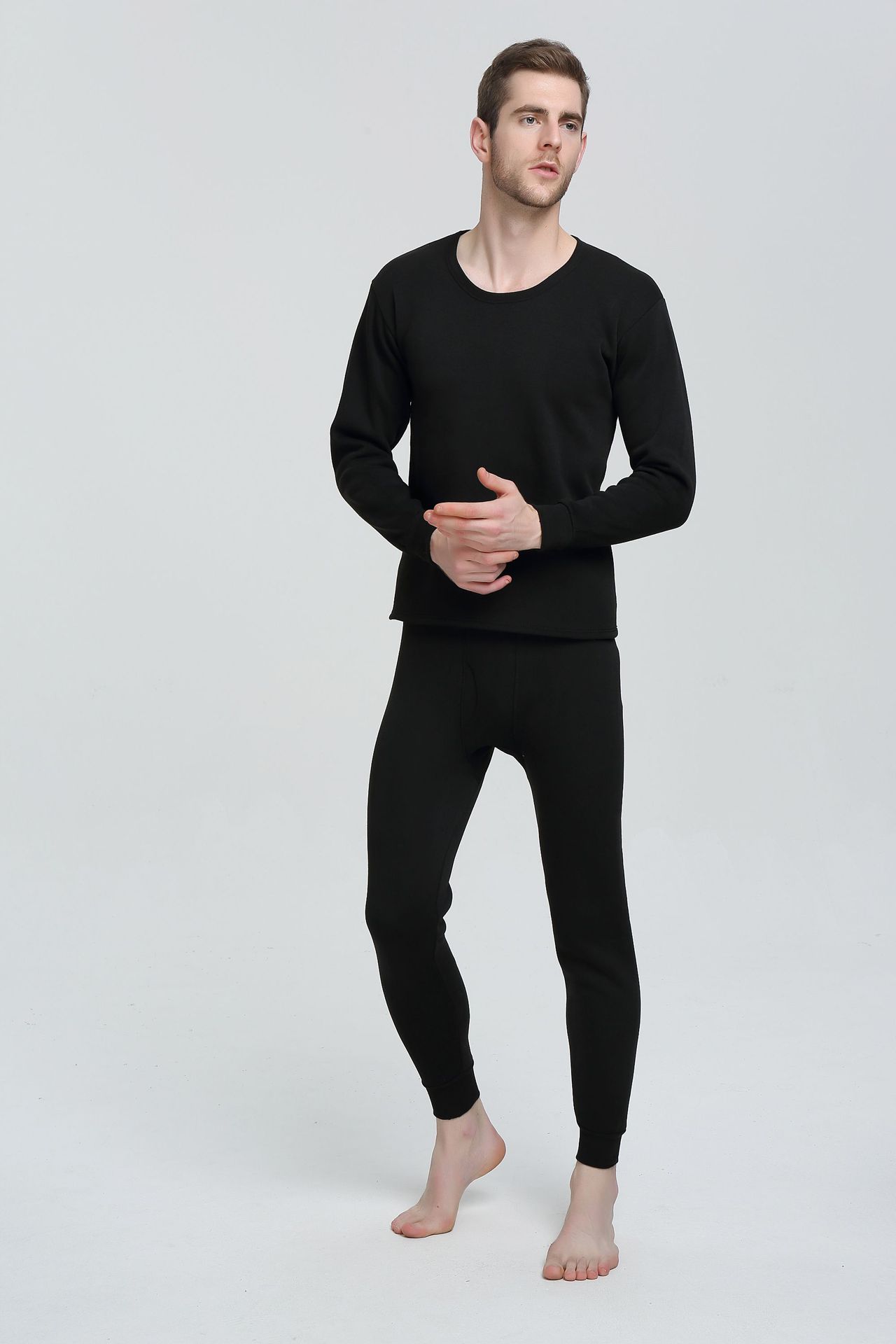 ชุดลองจอน เสื้อ+กางเกง ผู้ชาย ใส่กันหนาวด้านใน เลขตัวเดียวถึงลบสบายๆ ด้านในเป็นขนนุ่ม ยืดได้ กระชับทรง พร้อมส่งเลยจ้า