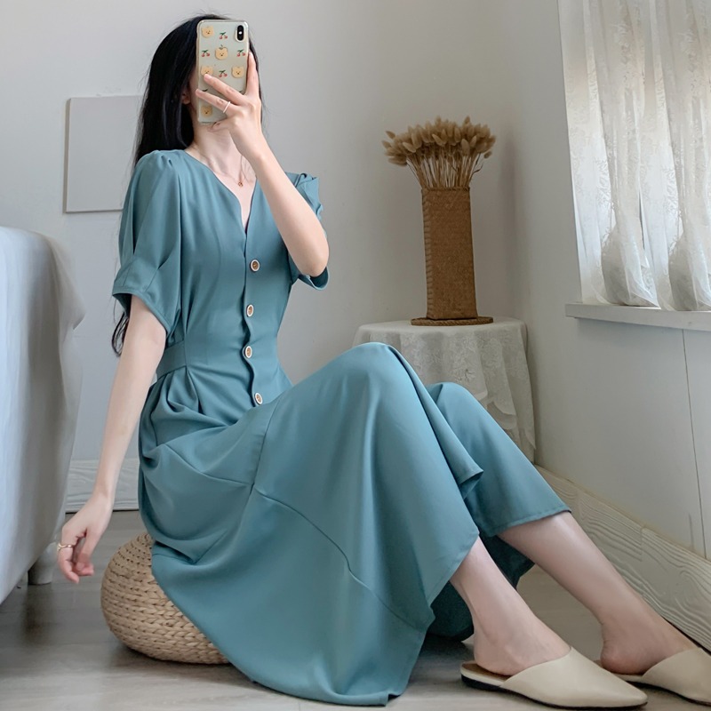 เดรสแขนสั้น มีไซส์ L-4XLอก 38-47 นิ้ว ใส่ได้ทั้งสาวหุ่นดีน่ารักจนถึงสาวอวบพลัสไซส์