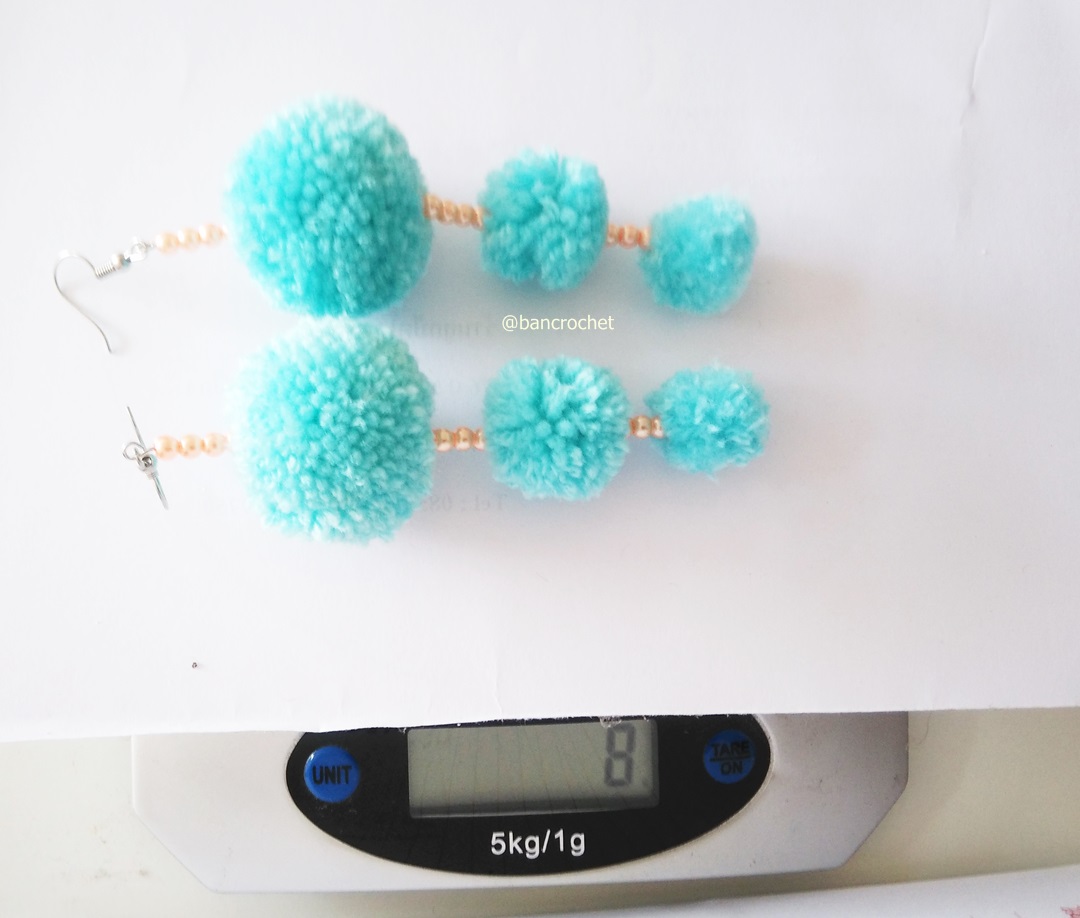 ต่างหูถักโครเชต์ crochet earrings หลากสี 5 นิ้ว