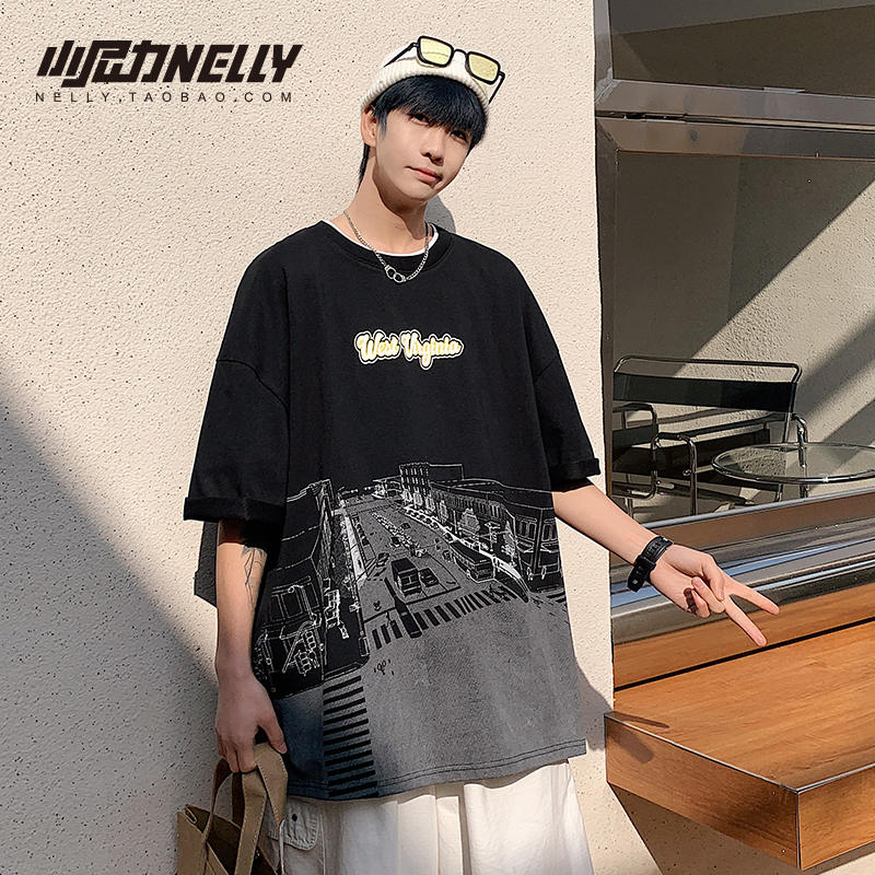 เสื้อยืดคอกลม ผู้ชาย เสื้อยืดผู้ชายเกาหลี เสื้อยืดเกาหลี แบรนด์ NELLY
