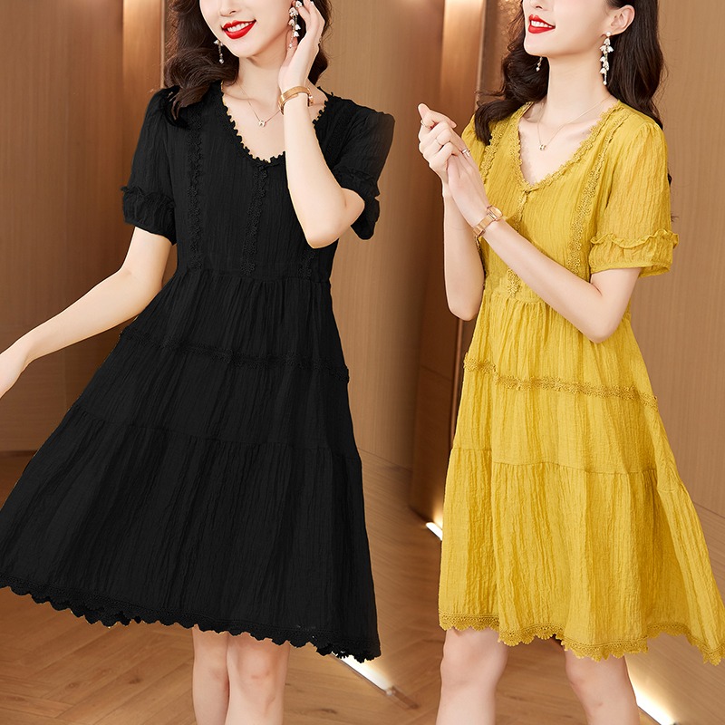 เดรสสาวอวบ มีไซส์ L-4XLอกเสื้อ 38-47 นิ้ว ใส่ได้ทั้งสาวหุ่นดีน่ารักจนถึงสาวอวบพลัสไซส์ จัดส่งฟรี! ทักแชทสั่งซื้อ
