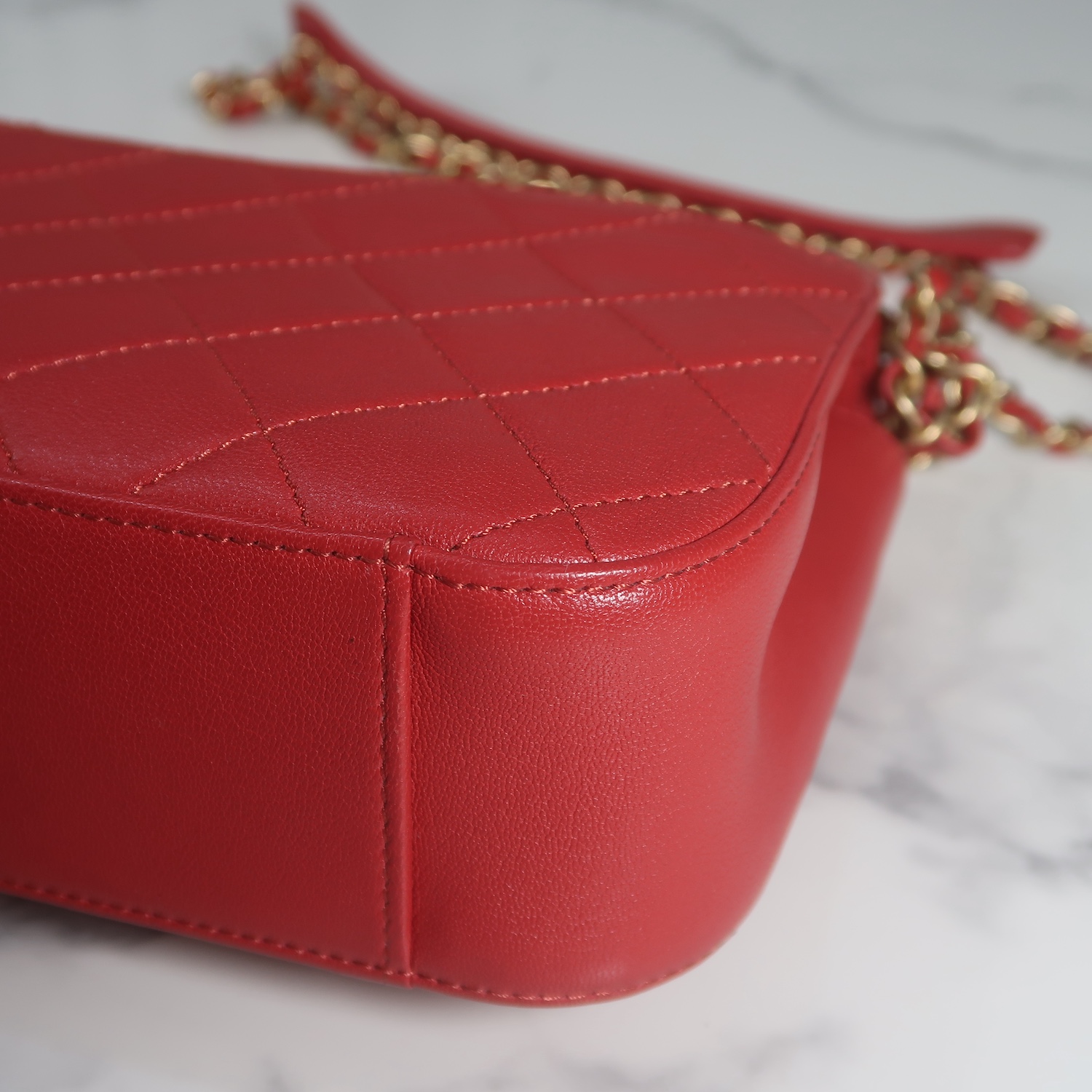 Chanel Red Lambskin Chain Infinity Top Handle Bag GHW(ใบ King Power 2019)