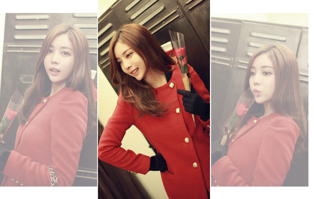 โค้ทกันหนาว สีแดง เก๋ๆ แบบสวยทรงผู้ดีมากๆ แถมขนเฟลอ (ถอดออกได้) ดูดีสุดๆ แบรนด์ RJ STORY แท้ พร้อมส่ง red