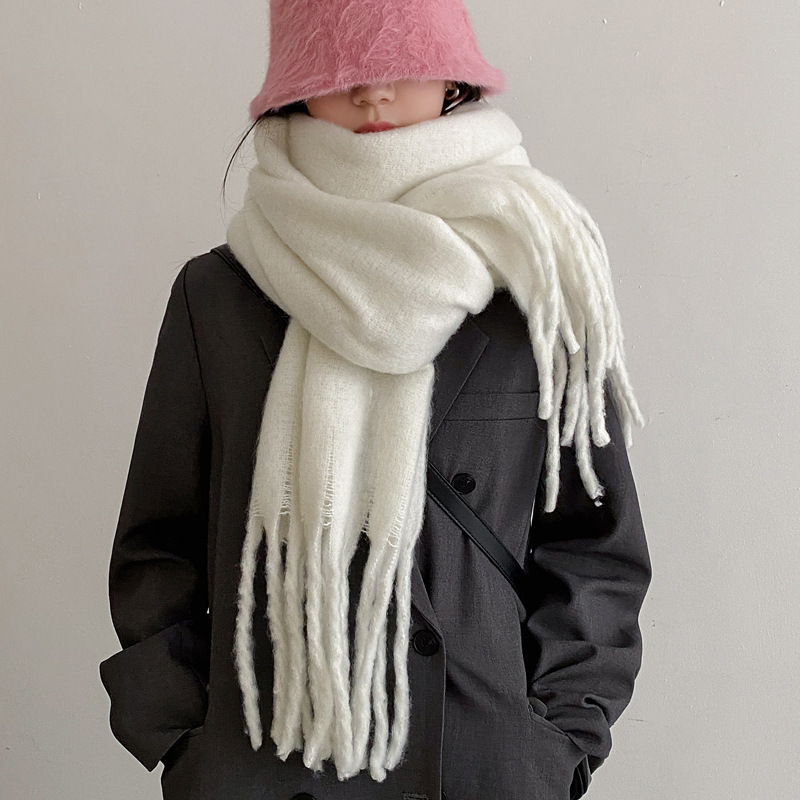 (มี 35 สีให้เลือก) ผ้าพันคอนุ่มฟู ผืนใหญ่ สไตล์เกาหลี ใช้ได้ทั้งผู้ชายและผู้หญิง พร้อมส่ง same pic