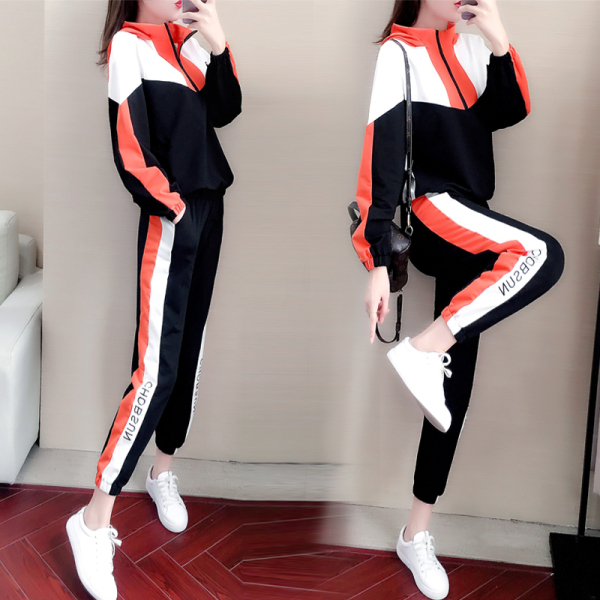 ชุดวอร์ม สูทเกาหลี Jumpsuit ชุดจั้มสูท ชุดเซท 2 ชิ้น ชุดกีฬาผู้หญิง ชุดออกกำลังกาย เสื้อกันหนาว ชุดวอร์มคู่