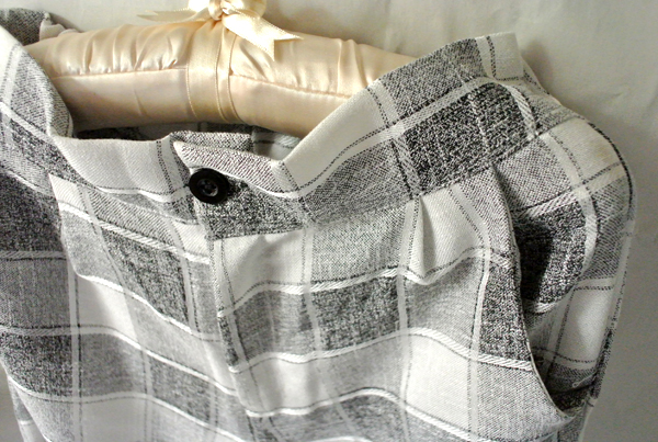 กางเกงแฟชั่น กางเกงขาบาน 4 ส่วน ลายสก๊อต