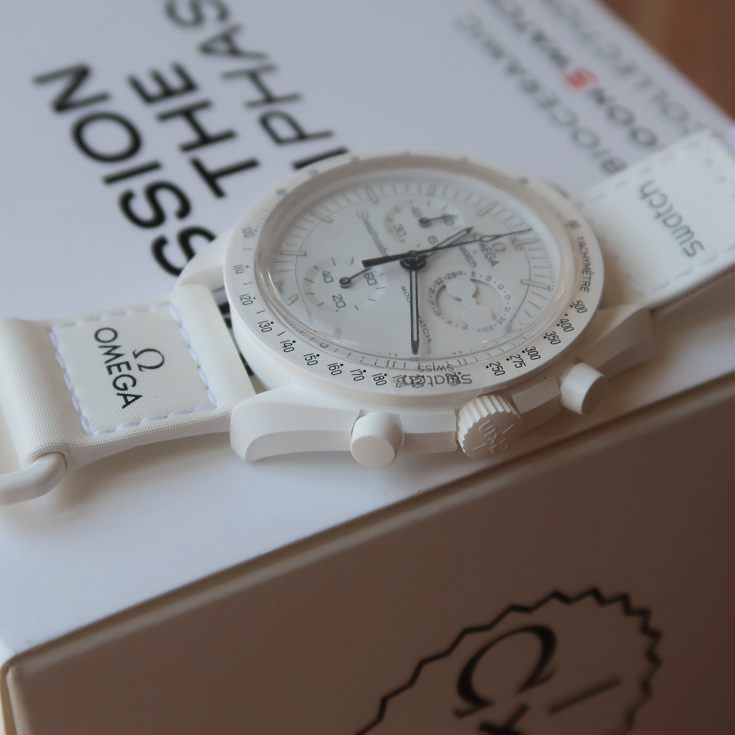 Swatch X Omega White Mission To The MoonPhase Full Watch