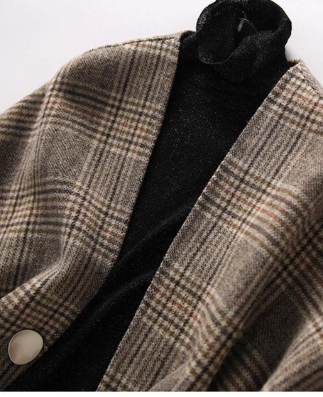 เสื้อกันหนาว ทรงผ้าคลุมไหล่ โทนสีน้ำตาล แฟชั่น เสื้อกันหนาว สุดชิค แบบวัยรุ่น น่ารัก ๆ 701421