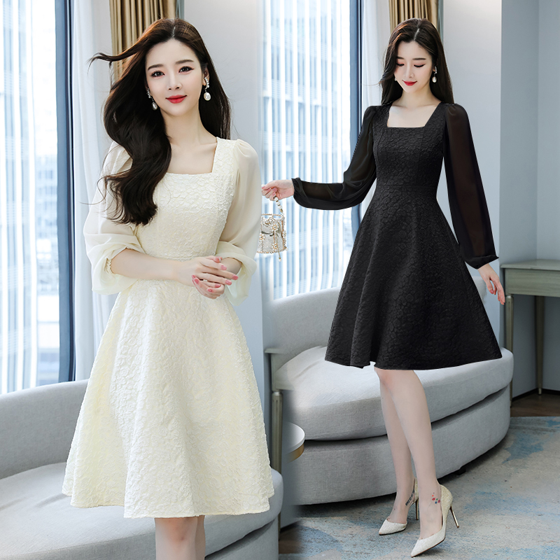 เดรสสีดำ ชุดเดรสคนอ้วน ชุดเดรสสาวพลัสไซส์ XL-5XL