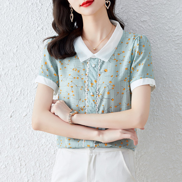 เสื้อลูกไม้ แขนสั้น