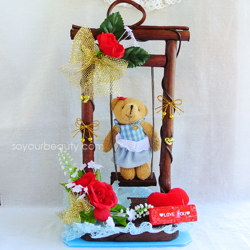 ของขวัญวันวาเลนไทน์ตุ๊กตาหมีชิงช้า I LOVE YOU