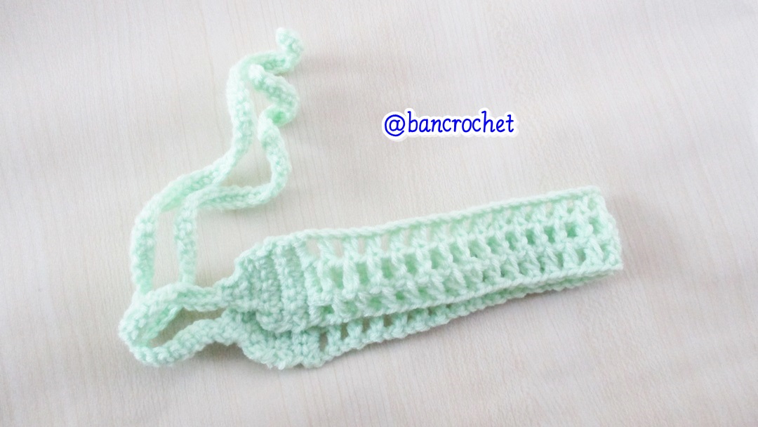 Bancrochet ที่คาดผมถักโครเชต์ crochet headband เขียวอ่อน 1-1.5*13 inch