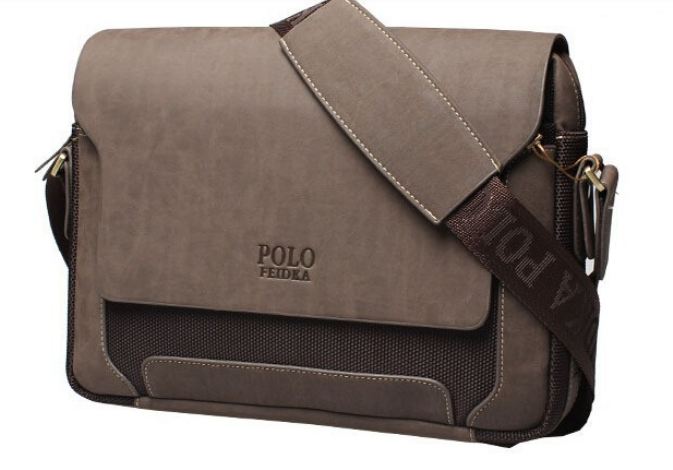 กระเป๋าใส่ notebook ได้ กระเป๋าสะพายข้างผู้ชาย หนังแท้ Polo แนวนอน กระดุมแม่เหล็กซ่อน ด้านใน ดีไซน์ คลาสสิค น่าใช้สุดๆ 79814_3