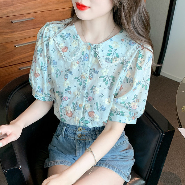 เสื้อลูกไม้ แขนสั้น
