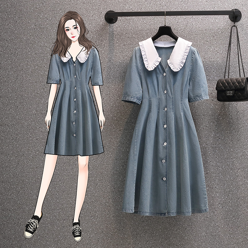 เดรสแขนสั้น มีไซส์ L-4XLอก 38-47 นิ้ว ใส่ได้ทั้งสาวหุ่นดีน่ารักจนถึงสาวอวบพลัสไซส์