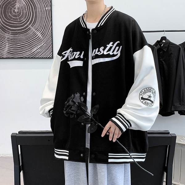 เสื้อแจ็คเก็ตเบสบอล เสื้อคลุม เสื้อแขนยาวสไตล์เกาหลี