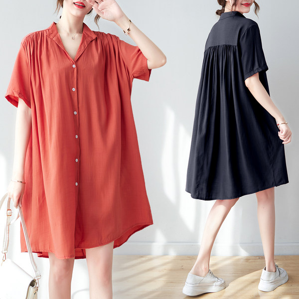 เสื้อลินินคนอ้วน เสื้อทีเชิ้ตคนอ้วนผู้หญิง เสื้อทีเชิ้ตตัวใหญ่ By Literary Plus size