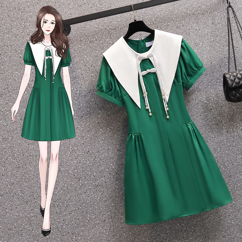 เดรสแขนสั้น มีไซส์ L-4XLอก 38-47 นิ้ว ใส่ได้ทั้งสาวหุ่นดีน่ารักจนถึงสาวอวบพลัสไซส์ จัดส่งฟรี! ทักแชทสั่งซื้อ