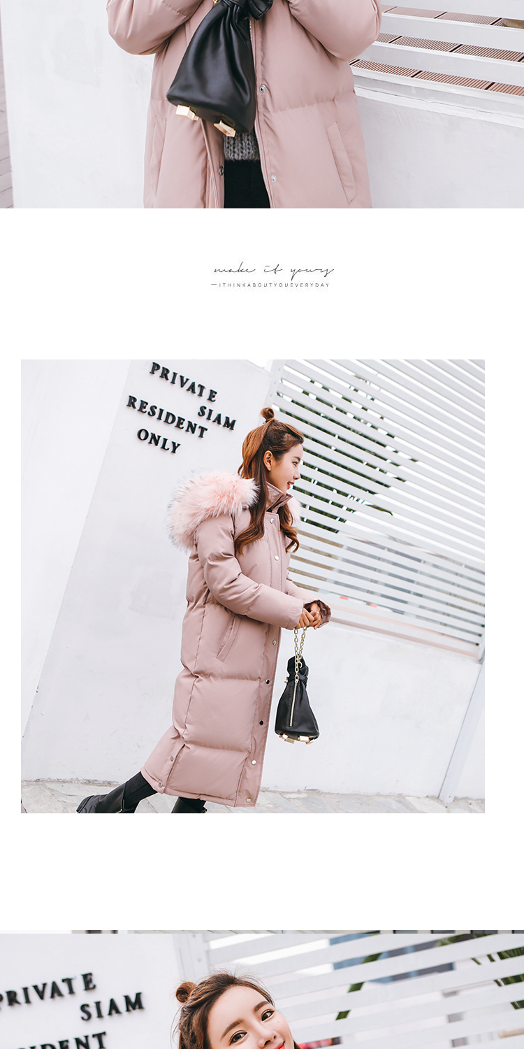 เสื้อกันหนาวฮู้ดดี้ ทรงยาว แต่งเฟอร์หนาฟู สีชมพูหม่น งานเกรดดีเหมือนแบบ อุ่นมาก หิมะก็เอาอยู่ (ถอดขนถอดฮู้ดได้)